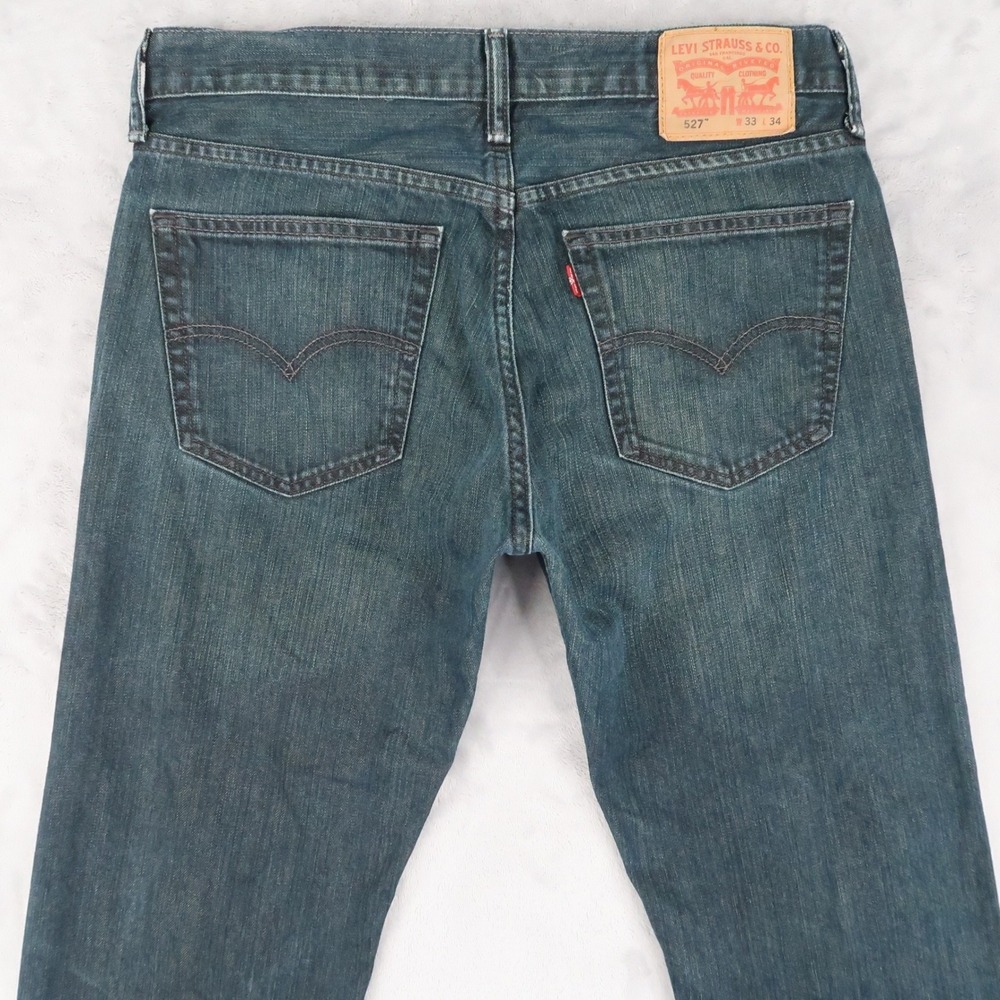 Levis Jeans Mens 33x34 Fit 32x34 Dark Wash 527 Slim Bootcut 05527-0246 Classic